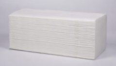 Papírové ZZ ručníky bílé 2 vrstvé, 100% celulóza 24x21cm (3000ks)