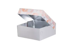 Papírová krabice s aluminiem/hliníkem na dort, chlebíčky sweet fresh 35x35x10cm (44ks)