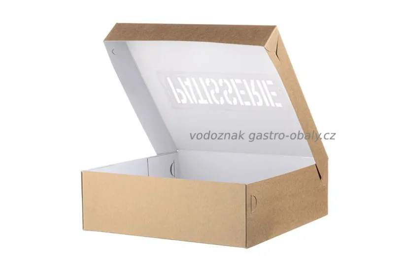 Cukrářská krabice na dort nepromast. hnědá 30x30x10cm (49ks)