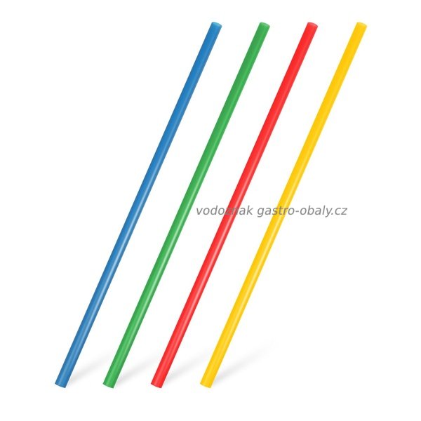 Znovupoužitelné plastové brčko JUMBO mix barev 25cm 8mm (6000ks)
