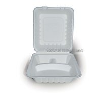 Menubox s víkem 3 dílný z cukrové třtiny 22,5x20x9cm (250ks)