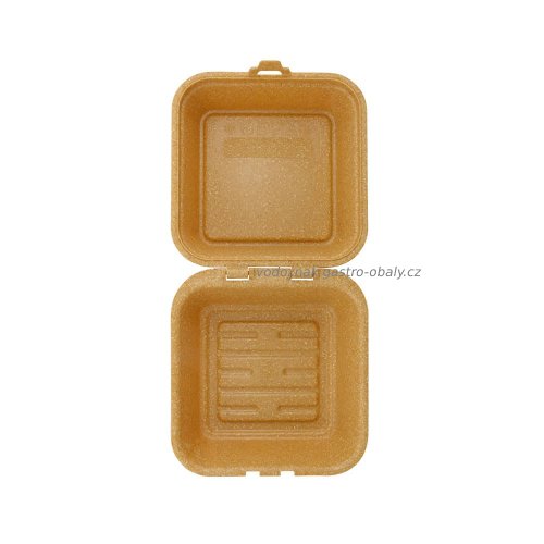 RE- burger box / znovu použitelný 16x15xx8,5 cm karamel-hnědý (60ks)