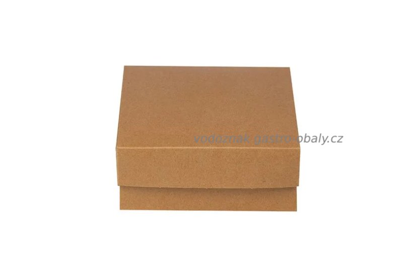 Hnědá papírová krabička na dort s alu / hliníkem 19x19x8cm (111ks)