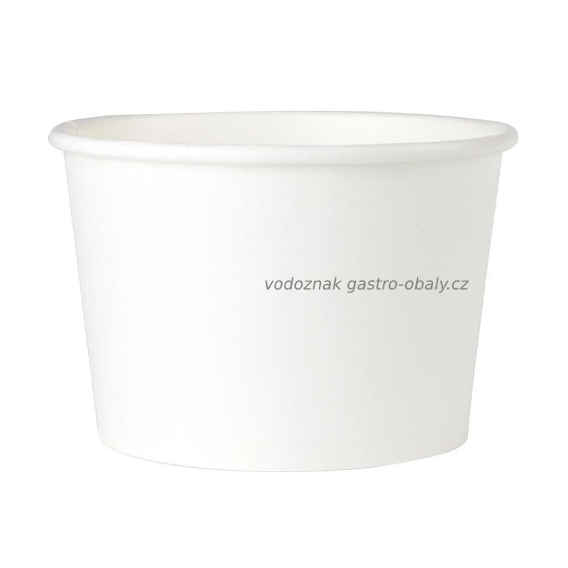 Bílý papírový EKO kelímek na suché potraviny, 400ml, 16oz, i s víkem (500+500ks)