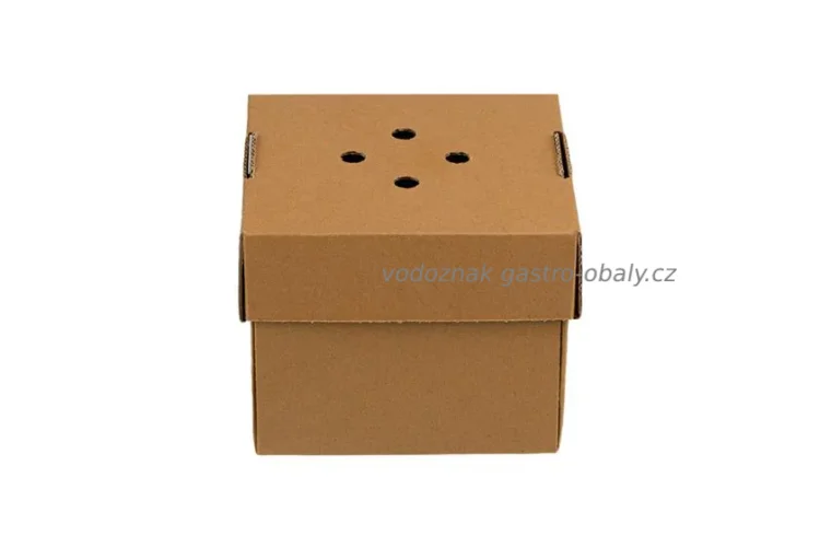 Eko krabička na hamburger rozložitelná na talíř kraft 12x12x10cm (100ks)