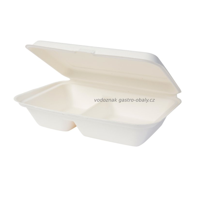 Krabička / Menubox na jídlo 2 dílná z cukrové třtiny (250ks)
