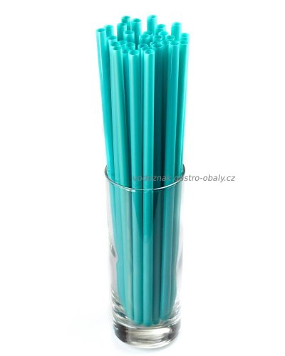 Znovupoužitelné plastové brčko JUMBO mátová barva 25cm 8mm (150ks)