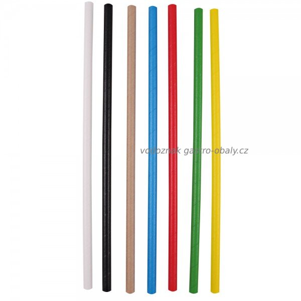 BIO brčko JUMBO 8mm papírové červené 25cm (100 ks)