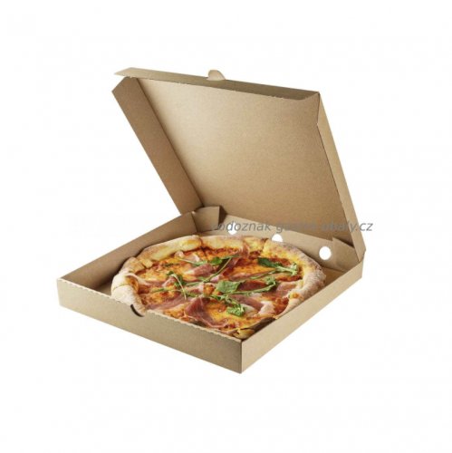 Hnědá papírová pizza krabice 32x32x3cm