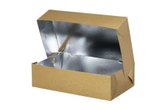 Grill box/cukrářská krabice nepromast. hnědá s ALU hliníkem 29x17,4x8cm (80ks)