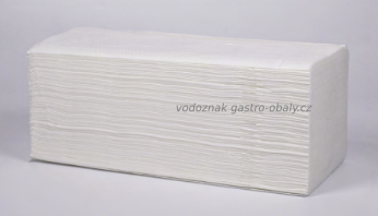 Papírové ZZ ručníky bílé 2 vrstvé, 100% celulóza 24x21cm (3000ks)