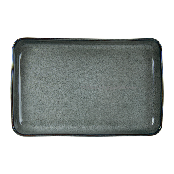 Kameninový tác AKALA 20,5x13,5x2,5cm, zeleno-šedá kamenina (4ks)