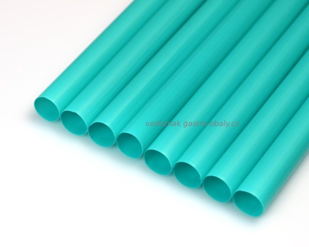 Znovupoužitelné plastové brčko JUMBO mátová barva 25cm 8mm (150ks)