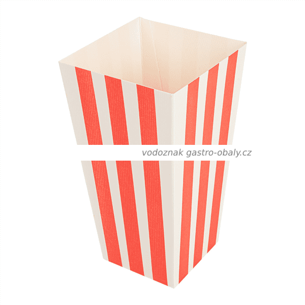 BIO papírová krabička / kyblík na popcorn 3l, 9x14x23cm (600ks)