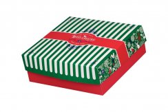 Papírová krabice na  vánoční cukroví s alu/hliníkem 25x25x8cm (70ks)