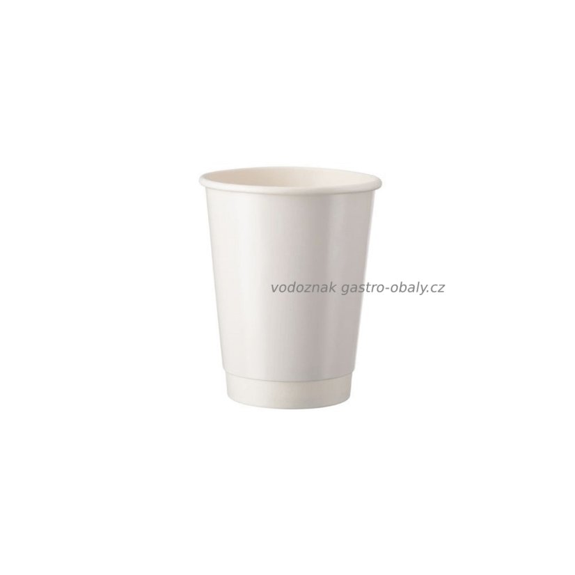 Dvouvrstvý / dvoustěnný papírový kelímek bílý 12oz, 330ml (475ks)