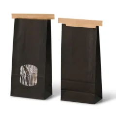 Sáček SOS s klipem, pap., černý s PET oknem, 15,5x7x24,5cm (400ks)