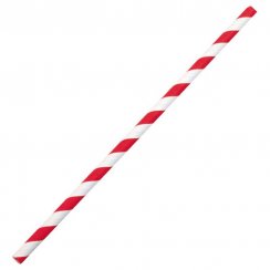 Brčko BIO papírové červeno-bílé 19 cm (100ks)