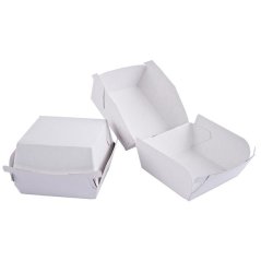 Eko papírová krabička na hamburger bílá 114x114x90mm (600ks)
