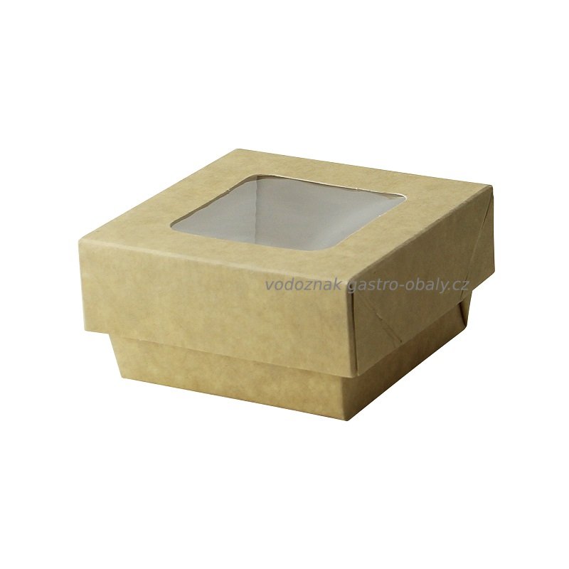 Krabice papírová s víkem s průhledem 8x8x5cm (250ks)