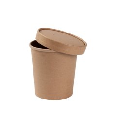 Víčko papírové hnědé na kelímek na polévku 16oz, 12oz, 8oz (1000ks)