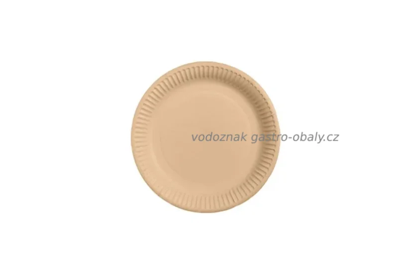 Eko talíř papírový kulatý mělký hnědý-kraft 23cm (1000ks)