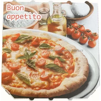 Bílá papírová krabice na pizzu 32x32x3cm s potiskem (150ks)