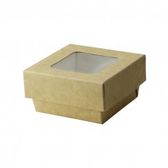 Krabice papírová s víkem s průhledem 8x8x5cm (250ks)