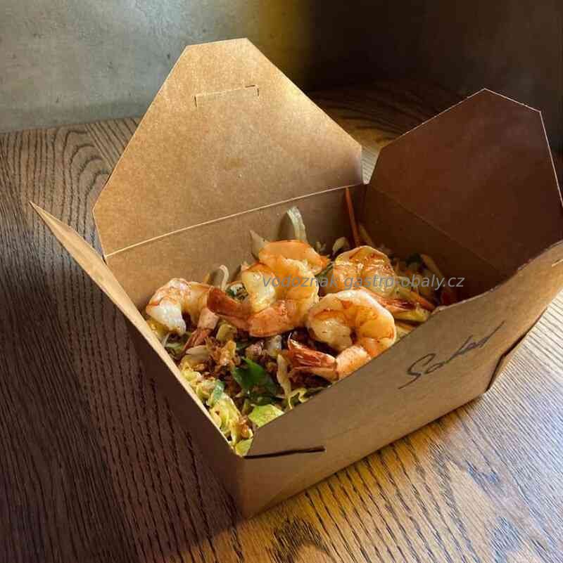 BIO papírová krabička na jídlo/papírový menubox 160x135x65mm (200ks)