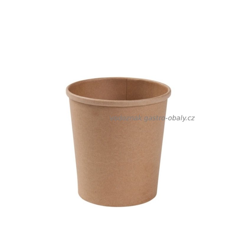 Kelímek EKO na polévku papírový hnědý 400ml, 16oz bez víka (1000ks)