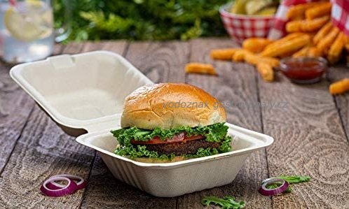 BIO Burgerbox / krabička na burger z cukrové třtiny 15x15x8,2 cm (500ks)