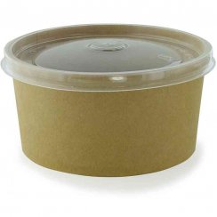 Kelímek EKO na polévku papírový hnědý 400ml, 16oz i s víkem (500+500ks)