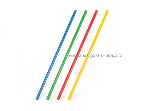 Znovupoužitelné plastové brčko JUMBO mix barev 25cm 8mm (6000ks)