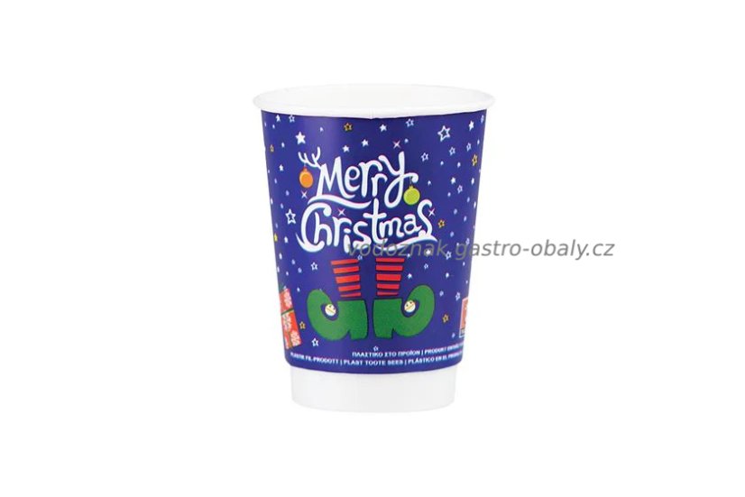 EKO papírový vánoční kelímek dvouvrstvý 300ml 12oz (500ks)