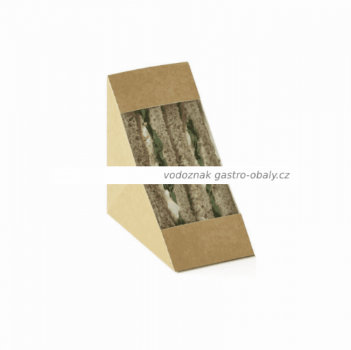 Papírová krabička na sendvič s okénkem, 72mm (500ks)