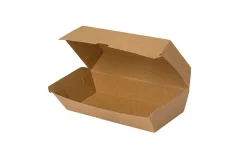 Eko krabička uzavíratelná na hot dog, bagetu kraft 21x7x7,5cm (300ks)