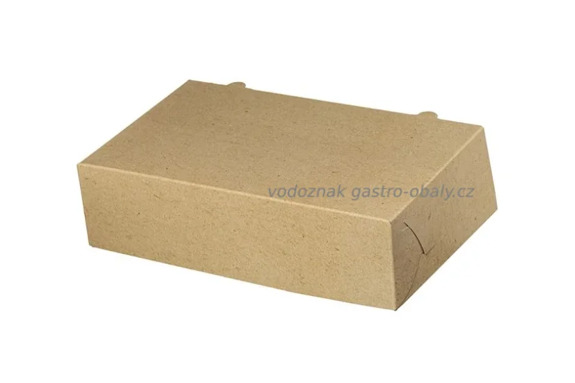 Grill box/cukrářská krabice nepromast. hnědá s ALU hliníkem 29x17,4x8cm (80ks)