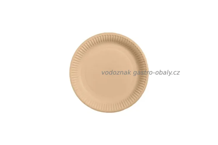 Eko talíř papírový kulatý mělký hnědý-kraft  18cm (1000ks)