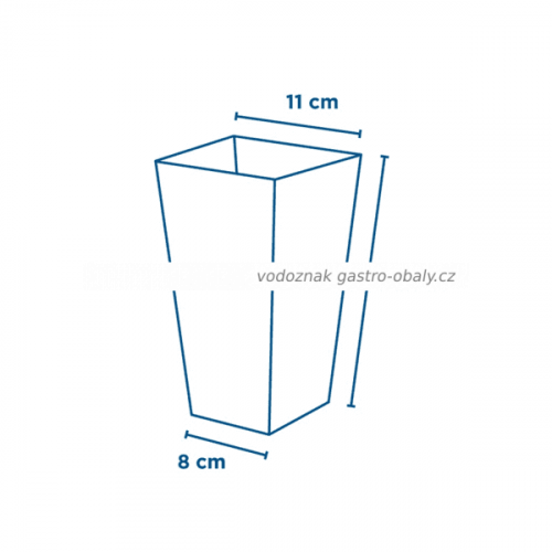 BIO papírová krabička / kyblík na popcorn 2l, 8x11x20,5cm (600ks)