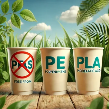 Papírové kelímky a obaly s PE (polyetylenovým) nástřikem skutečně neobsahují PFAS - místo toho používají PE vrstvu