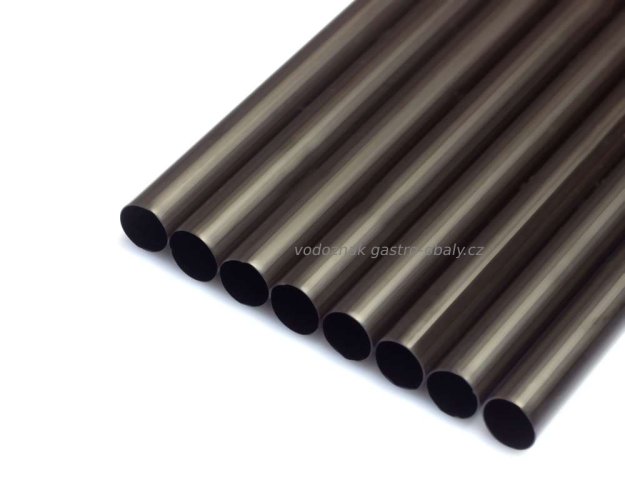 Znovupoužitelné plastové brčko JUMBO černé 25cm 8mm (6000ks)