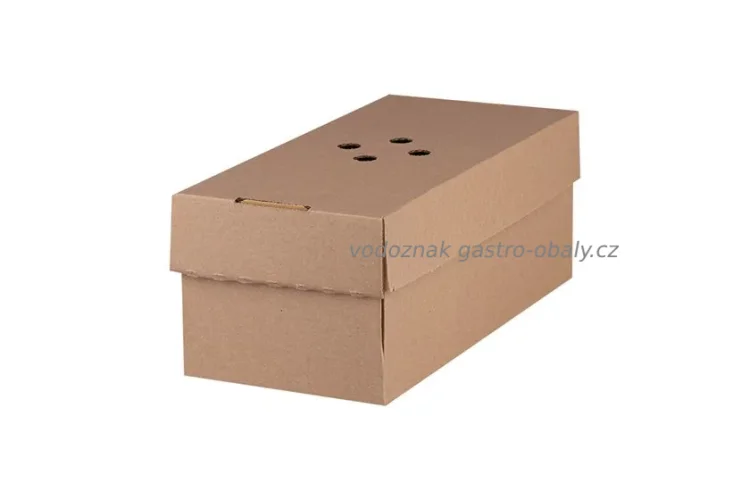 Eko krabička na hamburger a hranolky rozložitelná na talíř kraft 24x12x10cm (100ks)