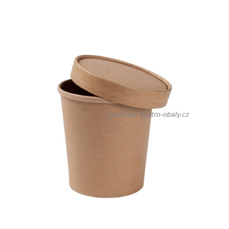 Kelímek EKO na polévku papírový hnědý 400ml, 16oz bez víka (1000ks)