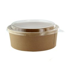 Ekologická papírová miska kulatá 1300 ml s rPET víkem Ekologická papírová miska kulatá 1300 ml s rPET víkem