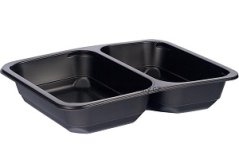 Zatavovací miska PP černá 2-dílná 227x178x50mm (600ks)