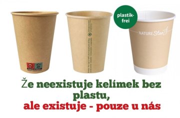 Že neexistuje kelímek bez plastu, ale existuje - pouze u nás