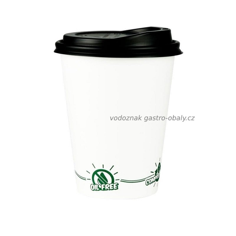 Víčko cPLA černé ke kelímku na kávu 12oz (1000ks)