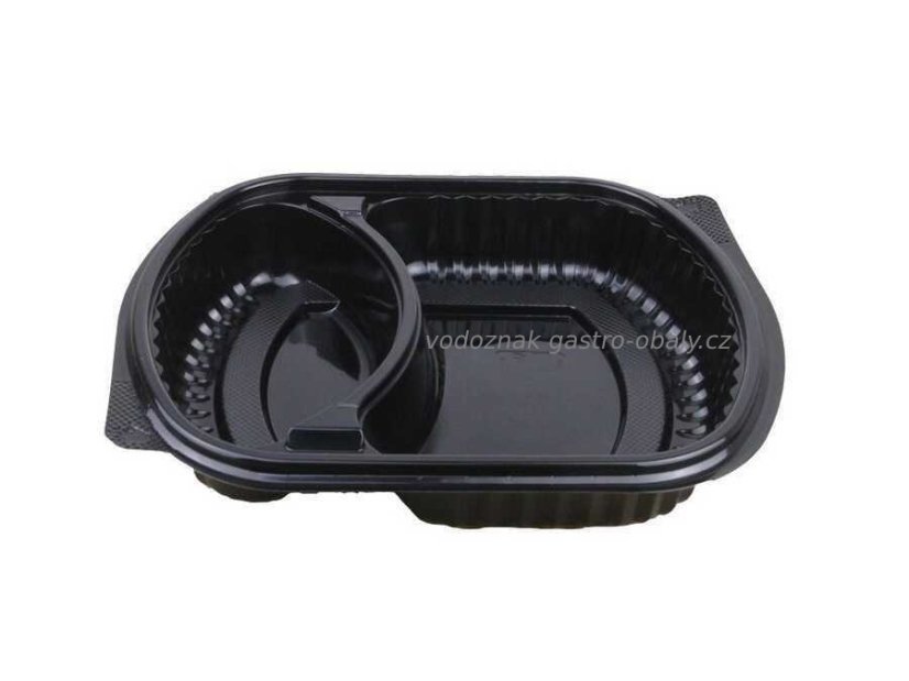 Recyklovatelný menubox černý dvoudílný 1l (300ks)