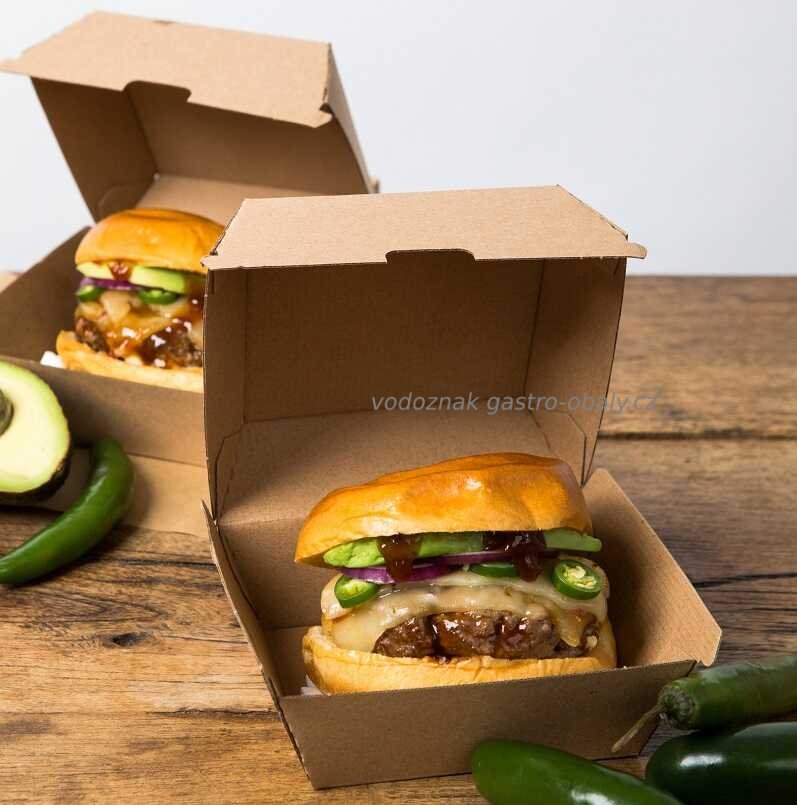 Krabička na hamburger kraft 11,4x11,4x9cm (600ks)