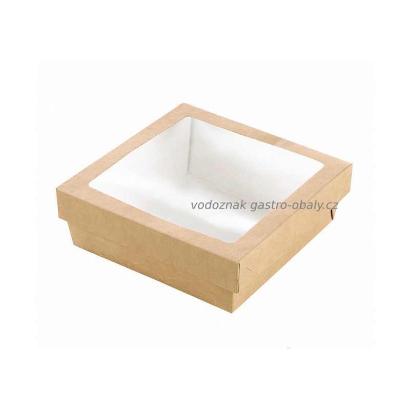 Krabice papírová s víkem s průhledem 15x15x5cm (250ks)